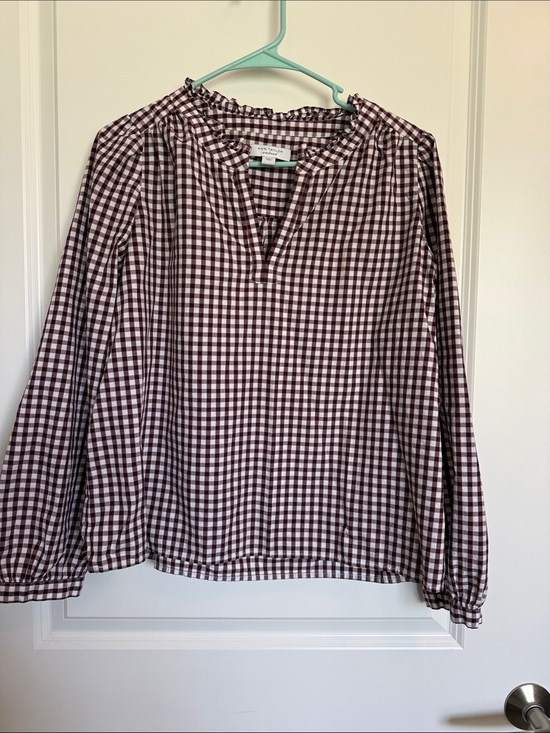 Ann Taylor Tops - Ann Taylor Weekend Light Weight Long Sleeve 100% Cotton Blouse | Red Gingham